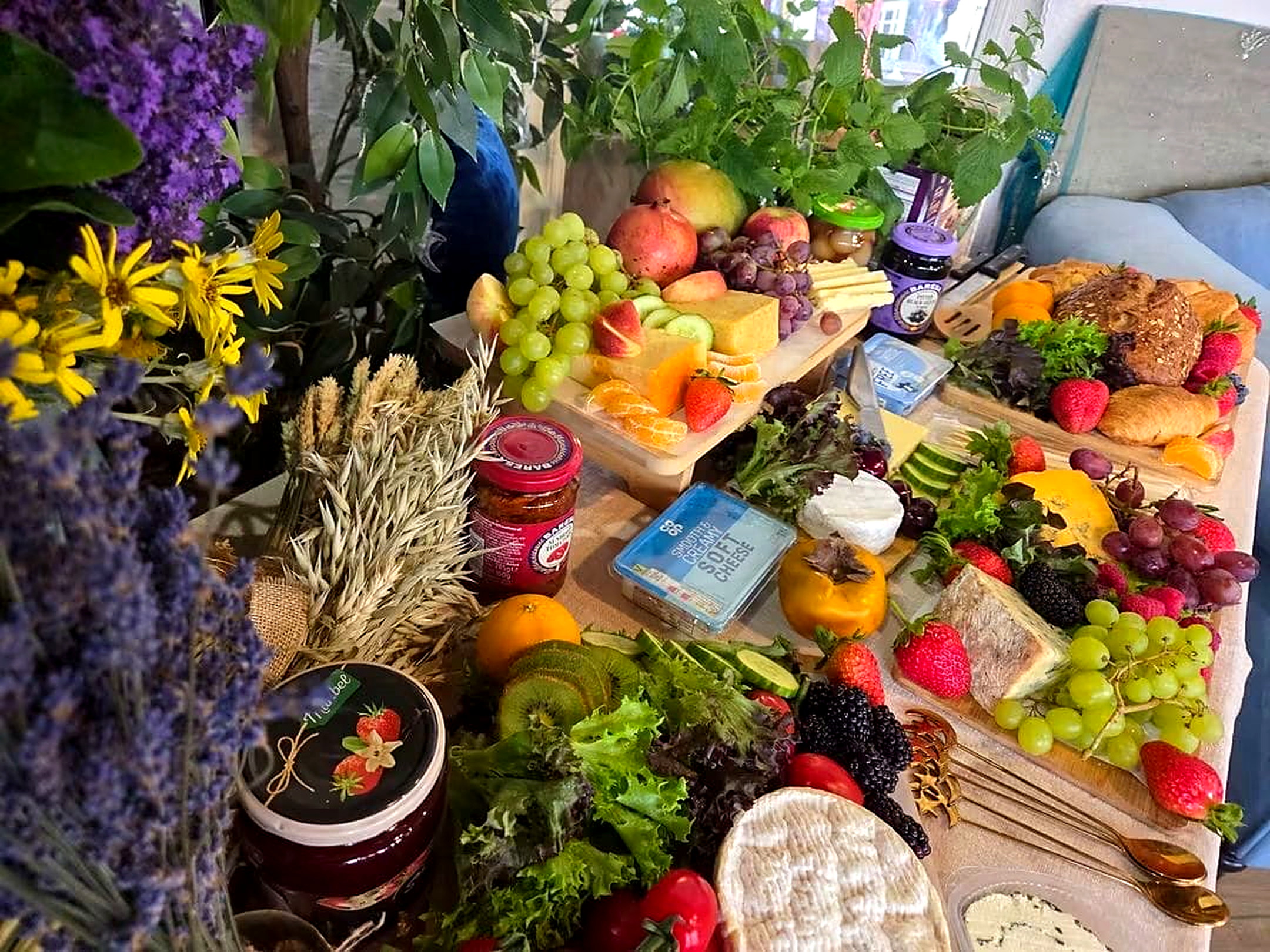 A generous seasonal feast prepared for a gathering at The Wenlock Witch