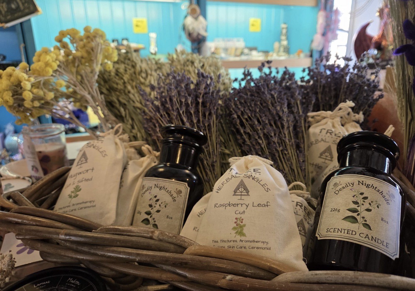 Floral botanical smudge bundles at The Wenlock Witch